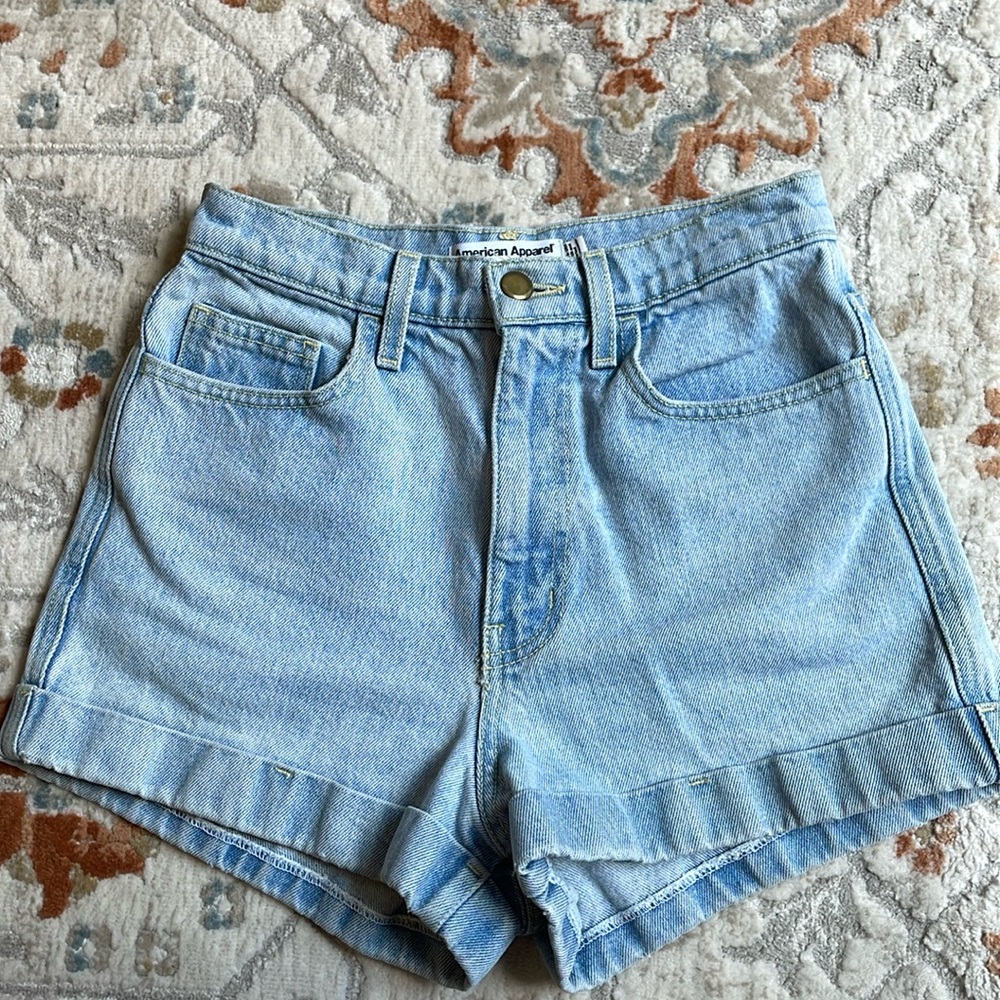 American Apparel High Waisted Denim Shorts
